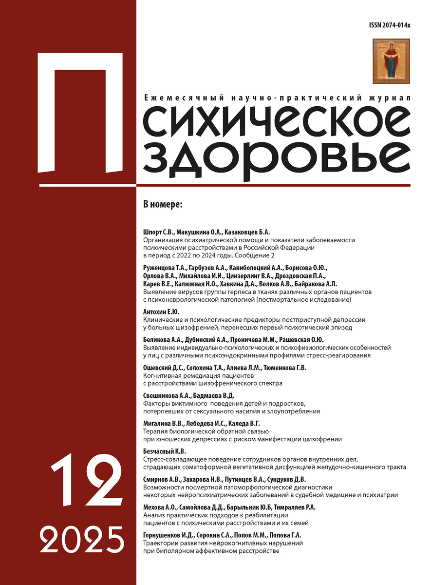 Cover of the Mental Health journal, issue 12, 2025